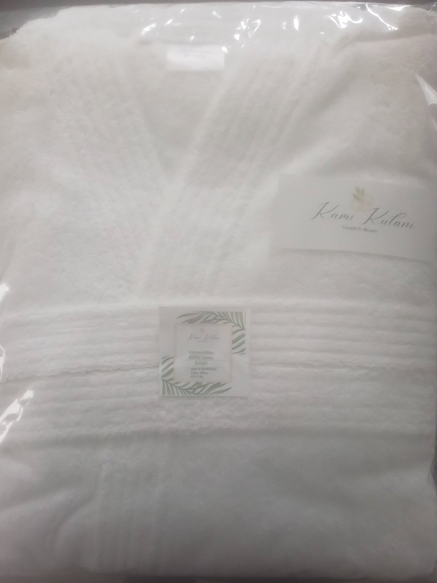 White Terry Cloth Kimono Bath Robe