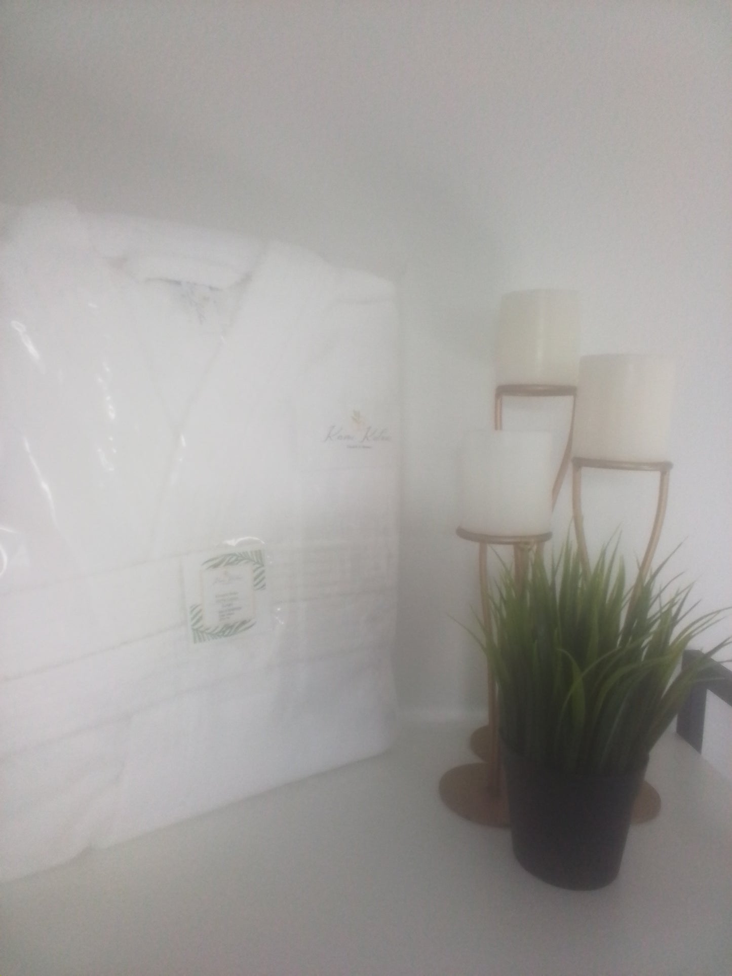 White Terry Cloth Kimono Bath Robe