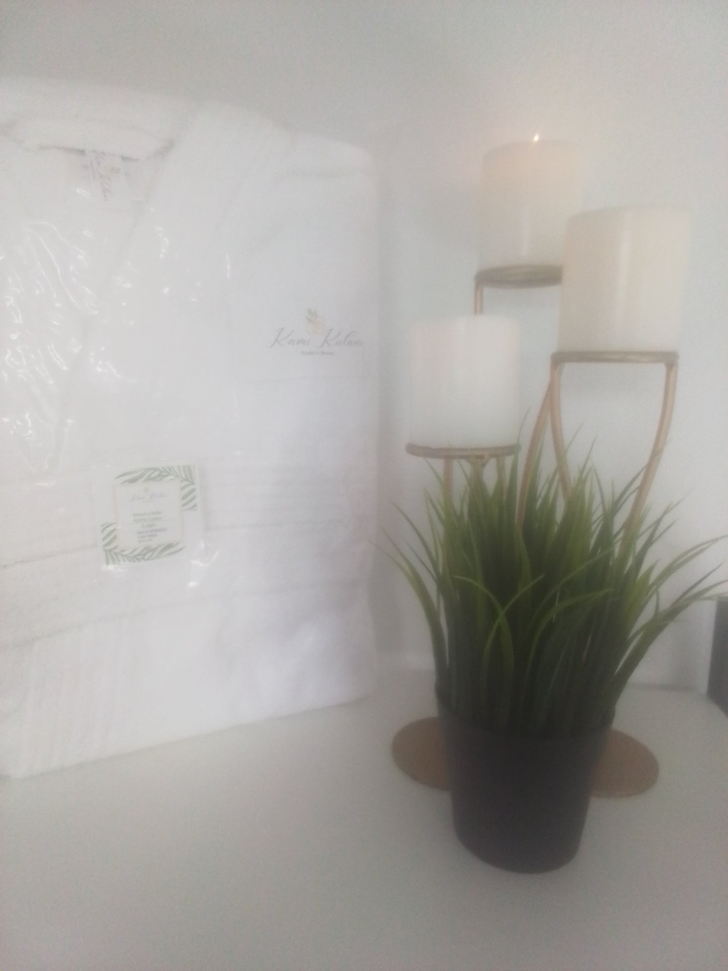 White Terry Cloth Kimono Bath Robe