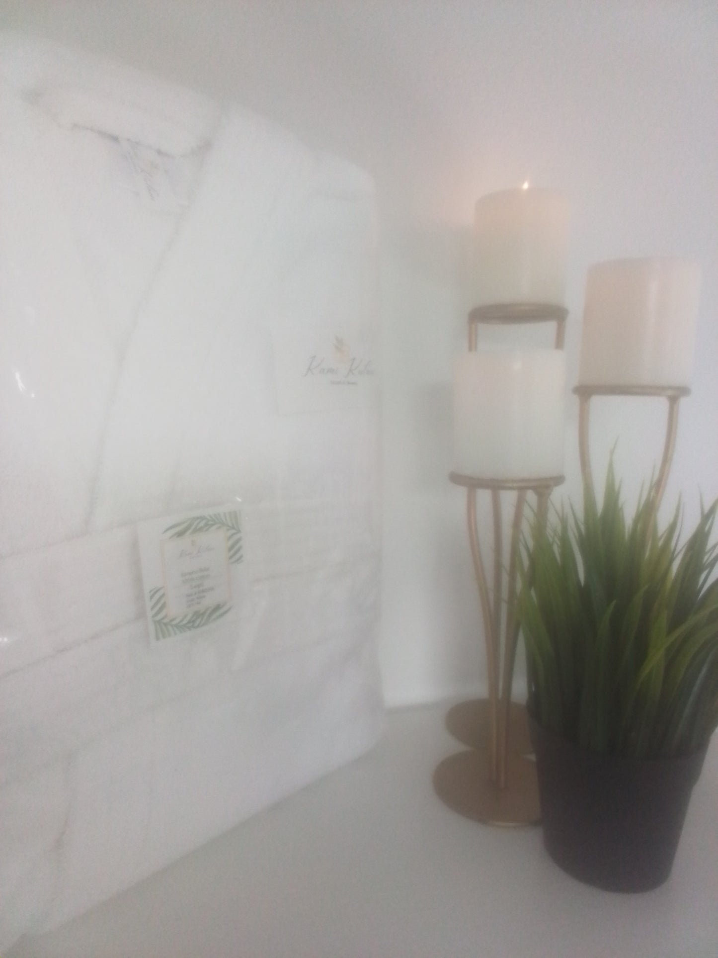 White Terry Cloth Kimono Bath Robe