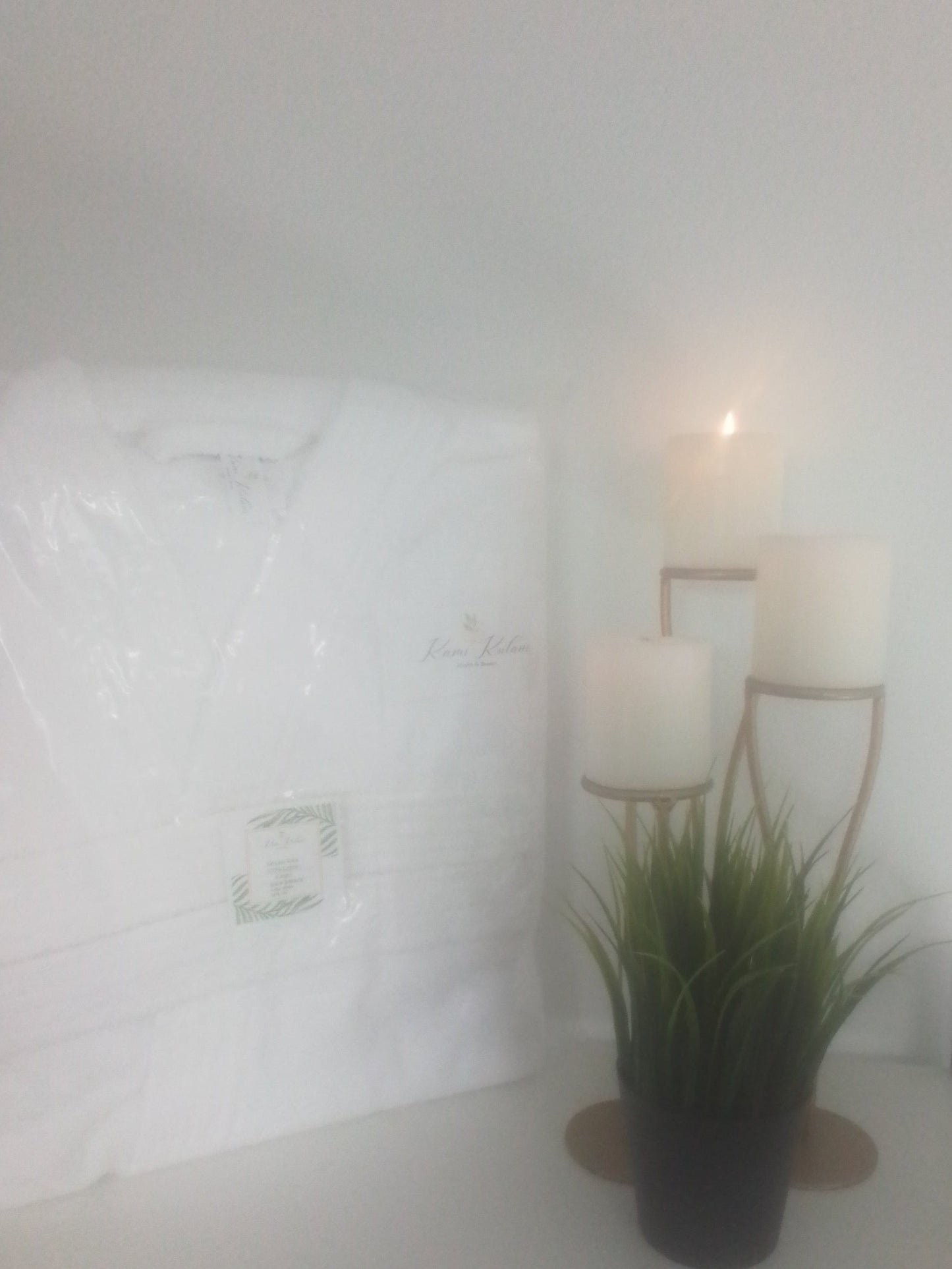 White Terry Cloth Kimono Bath Robe