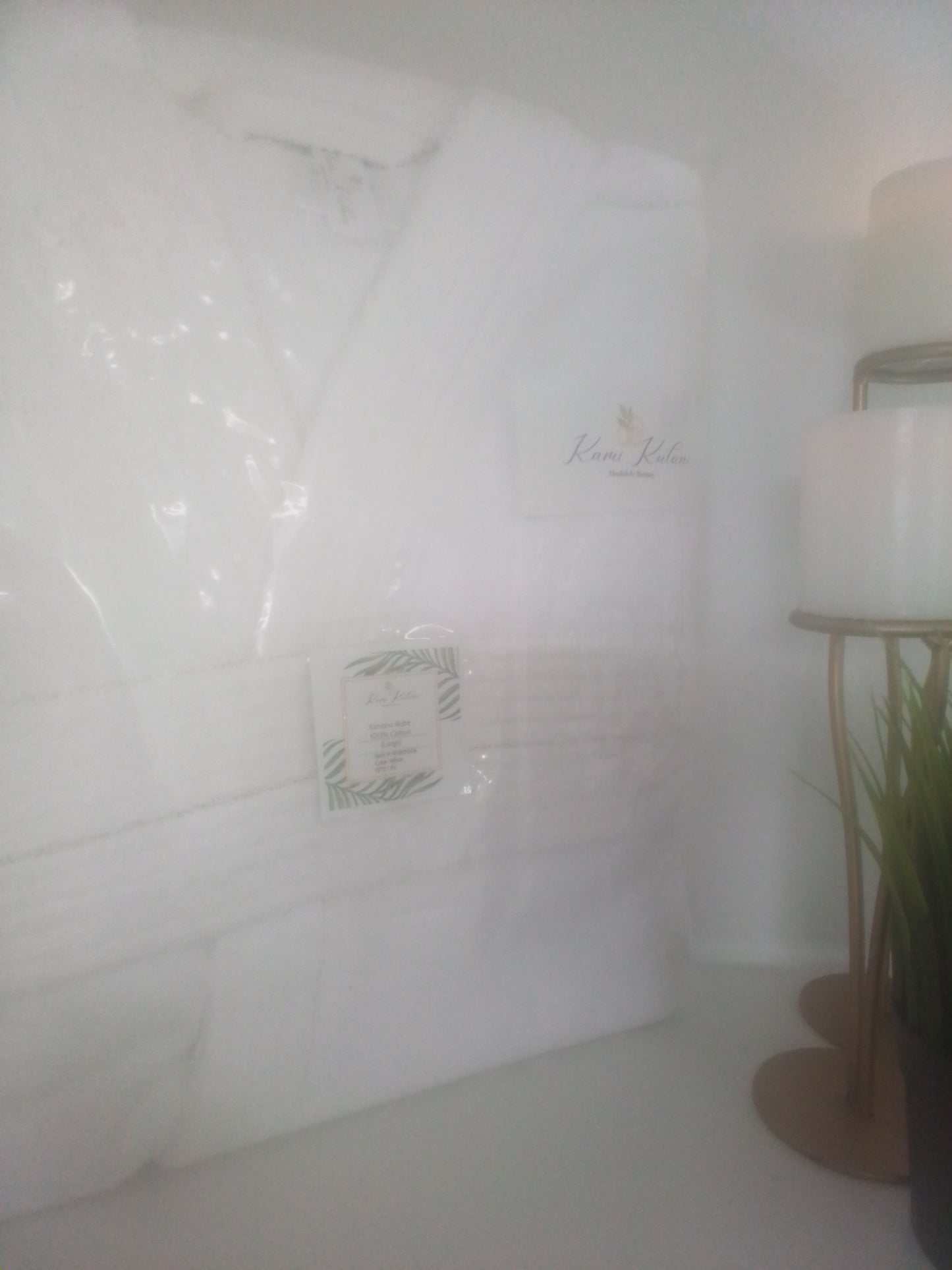 White Terry Cloth Kimono Bath Robe