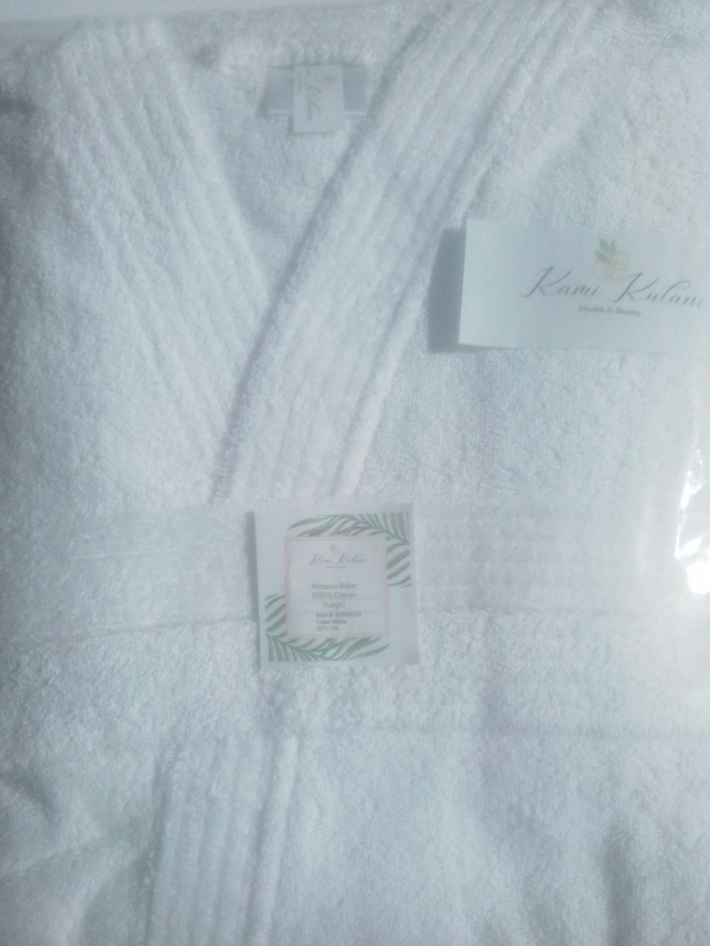 White Terry Cloth Kimono Bath Robe