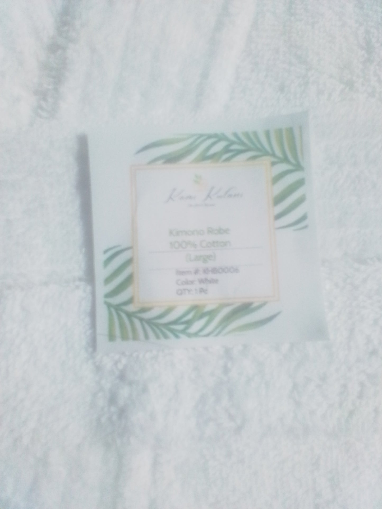 White Terry Cloth Kimono Bath Robe